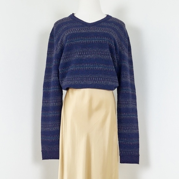 Vintage Italian Navy Grandpa Sweater - Picture 5 of 8